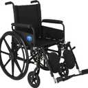 Medline Premium UltraLightweight Wheelchair with Full Length Flip Back Arms and Elevating Leg Rests for Eldery and Disabled, 18" Seat