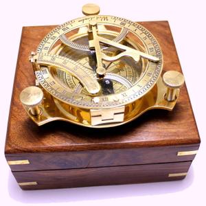 Captain's Brass Triangle Sundial Compass 4" - Brass Desk Compasses - Nautical Decor Home Decoration - Executive Promotional Gift