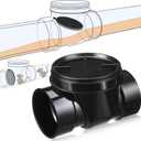 Tondiamo 4 Inch Backwater Valve Drain Backflow Preventer Valve Prevent Sewage and Rainwater from Flowing Back(Black ABS)