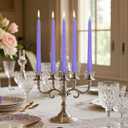 2 x 6 Pack 10 Inch Mauve Purple Spiral Taper Candles for Celebrations and Religious Ceremonies, Unscented Dripless Twisted Candlesticks for Dinner Decorative Accents Relaxation and Meditation