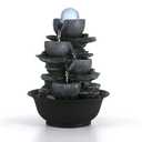 Dyna-Living Tabletop Water Fountain Indoor Waterfalls Fountains with Colored LED Light Decorative Tabletop Fountain with Automatic Pump, Desktop Indoor Water Fountains for Office Relaxing