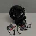 Gazeled Clip on Fan Battery Operated, 360 Rotation, with 8 Free AA Batteries, Quiet USB or Battery Operated Fan, 5'' Portable Battery Powered Clip on Fans for Camping, Stroller, Bedroom, Outdoor (Black)