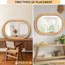 20x30 Oval Rattan Mirror for Wall, Boho Decorative Mirror for Bathroom Vanity, Farmhouse & Natural Home Decor for Bedroom, Living Room
