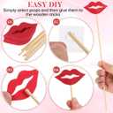 Cabilock 20 Pcs Lips Photo Props on Sticks for Parties Wedding Birthdays Fun Lipstick Decoration Festival Photobooth Accessories