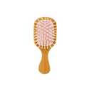 Pink Mini Bamboo Hair Brush  Portable Travel Hairbrush for Kids & Adults, Compact Scalp Massage Hair Brush, Anti-Static, Easy to Carry