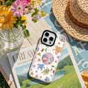 for iPhone 16 Case [Military-Grade Drop Protection/Whimsical Soft TPU Protective/Camera Protection/for Women & Girls]-Glam Disco Floral Collage Art