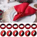 Gandeer Red Acrylic Napkin Rings Set of 12, Christmas Napkin Holder Rings 2.5 Serviette Buckles for Dining Table Decoration, Wedding, Thanksgiving Party, Banquets, Holiday Gathering