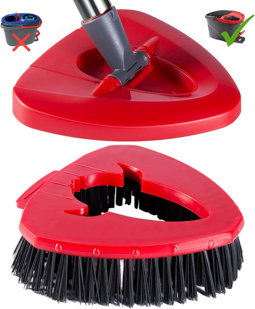 Honeydak 4 Pcs Upgraded Spin Mop Scrub Brush Head Replace Mop Scrubber Head Floor Cleaning Brush, Great for Bathroom, Kitchen, Deck, Tub and Tile