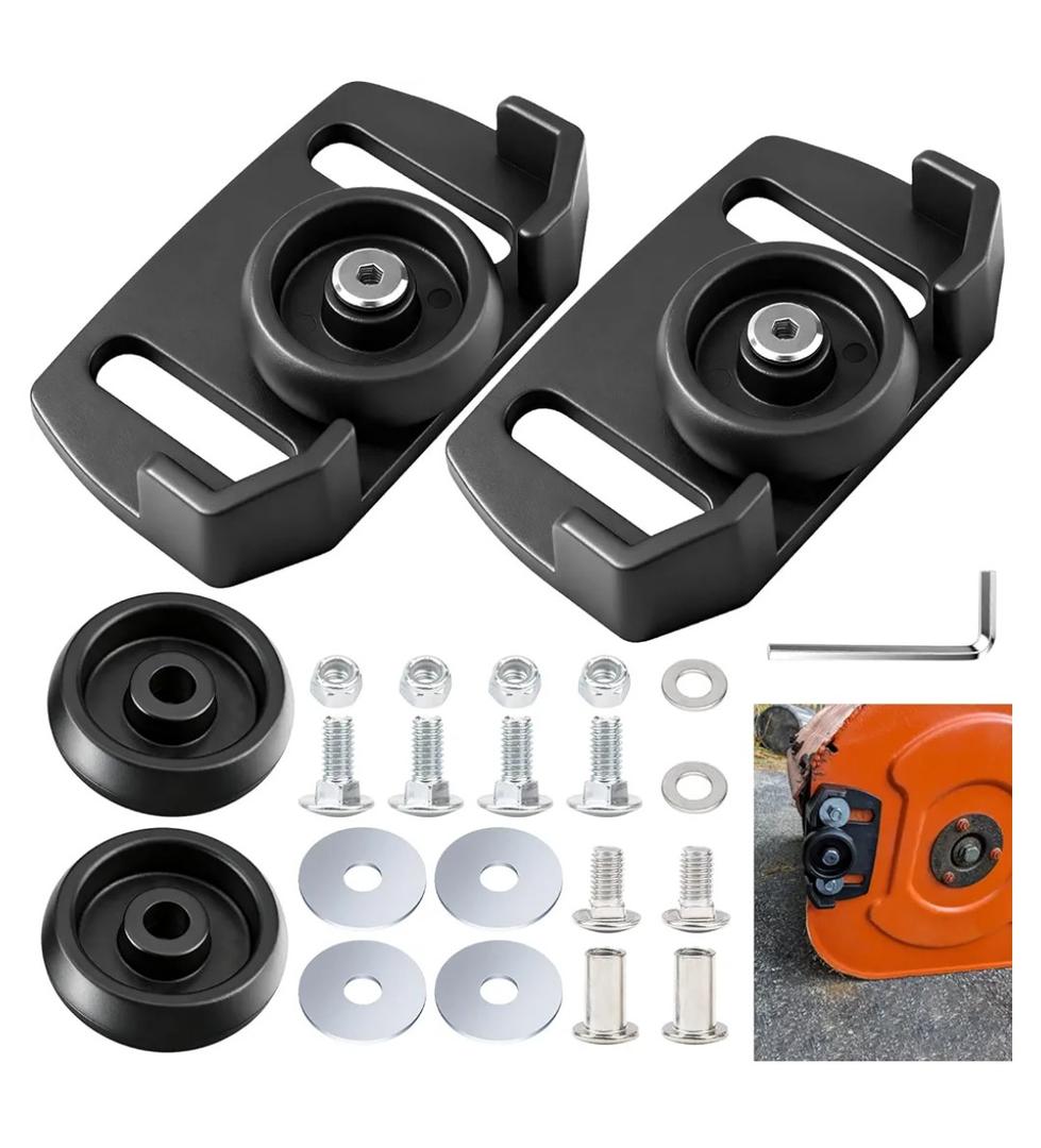 2 Pcs 490-241-0038 Universal Rolling Skid Shoes Wheel for Craftsman MTD Cub Cadet and Most 2-Stage and 3-Stage Snow Thrower Snowblowers, Universal Roller Skid Snow Thrower Shoes