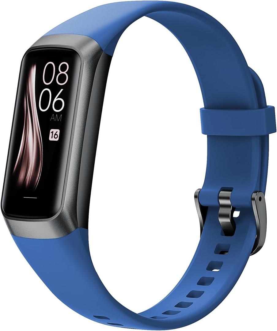 Fitness Tracker with 24/7 Heart Rate Sleep Blood Oxygen Monitor,IP68 Waterproof Smart Watch,1.10''AMOLED Touch Color Screen,Step Counter Health Activity Trackers for Women Men (Blue)