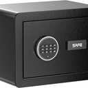 0.77 Cu ft Gun Safe for Handgun with Removable Shelf, Pistol Safe with Digital Electronic Keypad, Alarm System Home Safe, Silent Mode, Carbon