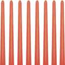 8 Pack 10 Inch Burnt-Orange Smooth Taper Candle Set, 7/8 Inch Unscented Driples Candlesticks for Home Decoration, 6-7 Hours Burn