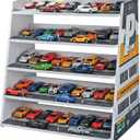 Kivmcds 1/64 Hot Die Cast Wheel Display CaseFive-Tier Stepped car Model Display StandToy Car Storage Display RackParking Lot Scene