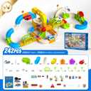 Electric Train Set for Kids, 3D Gravity-Defying Flexible Race Track Building Toy, DIY Rail Cube Track Kit, STEM Motorized Trains Race Tracks Toys Gift for Boys Girls Ages 3+