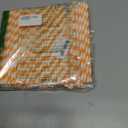 100 Packs Orange Biodegradable Striped Paper Straws, Disposable Drinking Straws for Birthday Carnival Summer Pool Party Wedding Baby Shower Halloween Christmas Party Decoration Supplies