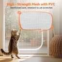 BFNN Cat Screen Door, Extra Tall Cat-Proof Mesh Gate, Fit Door Size 32'' x 80'', Anti-Cat Scratch Mesh with Zipper Closure, for Living Room, Kitchen, Bedroom (White)