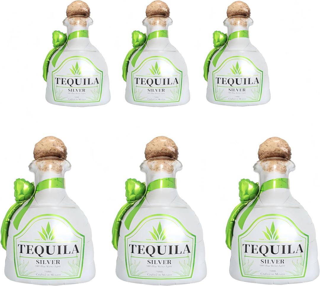 6Pcs Tequila Balloons/Tequila Party Decorations for Green Bow Lime Balloons/Margs and Matrimony Bachelorette/Gimme One Margarita Themed Decor/Moo Moos and Margaritas Party Decorations