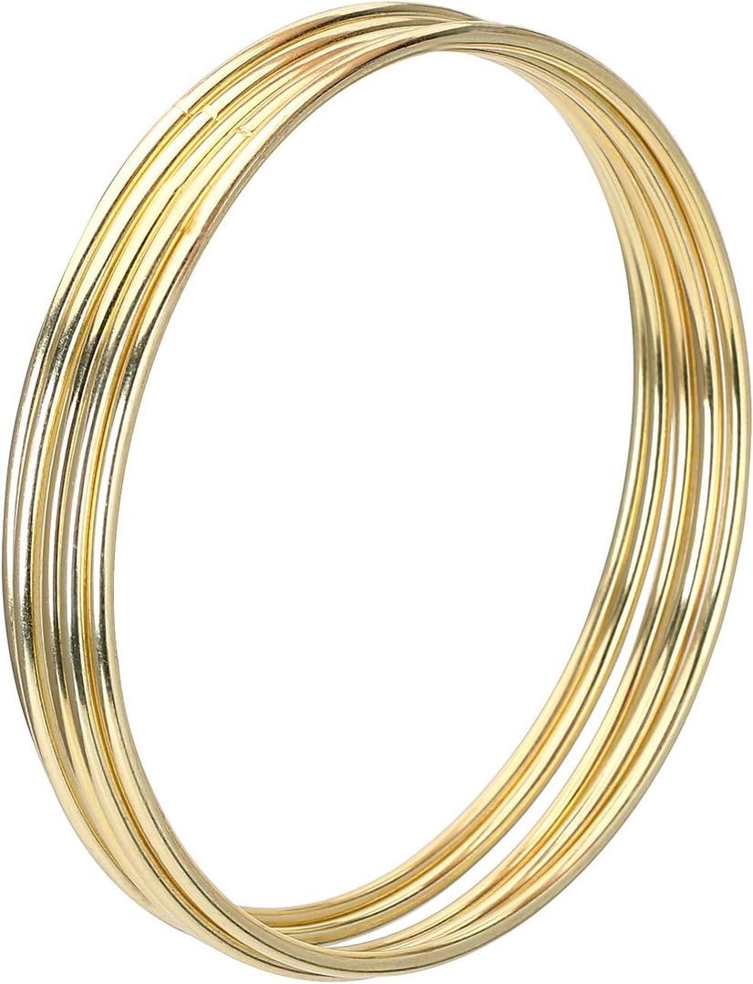 EBOOT 5 Pcs Metal Rings Hoops Macrame Rings for Dream Catcher and Crafts Supplies Gold Floral Wreath Macrame Hoops for Wedding DIY Wall Hanging Craft(4 Inch)