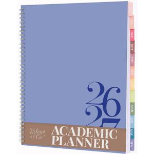Rileys Academic Planner 2026-2027, School Agenda, Twin-Wire, 8.5x11in Blue