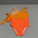 Toddler Girls One Piece Swimsuit (4-5T, Orange & Yellow)
