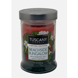 TUSCANY CANDLE LIMITED EDITION,BEACH SIDE Bungalow , Banana Flower &Palm,18 OZ (510g)