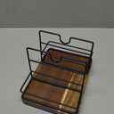 Napkin Holders for Kitchen Table, Rotating Wood Vertical Napkin Dispenser That Can Hold Salt and Pepper, Rustic Napkins Holder for Kitchen Dining Table Decor Brow Acacia