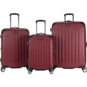 Kenneth Cole REACTION Renegade Luggage Expandable 8-Wheel Spinner Lightweight Hardside Suitcase, Scarlet Red, 3-Piece Set (20"/24"/28")