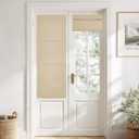 NICETOWN No Drill Roman Shadeo No Tools Door Blinds for Side Door, Privacy Thermal Insulation Magnetic Window Curtains for French Front, 1 Panel, 22" W x 64" L, Biscotti Beige