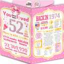 Happy 52nd Birthday Card Gift Decorations Gift for Women Her, 10.6 x 7.9 inches
