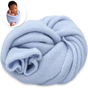 Newborn Posing Wrap Newborn Photography Props Soft Stretch Knit Blanket Handmade Wrap for Baby Boys Girls Photoshoot