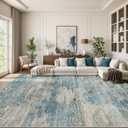 10x14 Area Rugs for Living Room: Large Machine Washable Area Rug with Non Slip Backing Non Shedding Abstract Stain Resistant Carpet for Bedroom Dining Room Nursery Home Office - Green