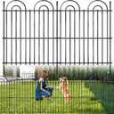 15 Panels No Dig Decorative Garden Fence, 32in(H) X 30ft(L) Tall Dog Fence Outdoor for Yard, Rustproof Metal Wire Garden Fencing Animal Barrier with Ground Stakes, Temporary Fencing for Patio Outdoor