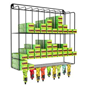 IKARE Hair Color Organizer Rack - Metal Tube Storage, Wall-Mounted Holder with Dye Paste Hanging Space for Salon, Beauty, Home (BLACK)