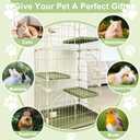 Cat Cage DIY Catio Cat Enclosure with Widen Bottom Buckle & Reinforced Top Corner Clips Indoor & Outdoor Cat Playpen (Green, 3-Tier 52.5")