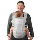 Ergobaby Alta Hip Seat Baby Carrier for Babies and Toddlers 4-48 Months (12-45 lbs) - 3-Position Convertible Ergonomic Baby Carrier with Storage Pocket, Sun Hood, Hip-Healthy Positioning - Pearl Grey
