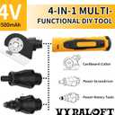 4-In-1 Cordless Electric Scissors,90pcs Multi-Functional 4V Cardboard Cutter Electric,Includes Interchangeable Rotary Tool Kit,Suitable For Cardboard Cutting,Sanding,Drilling,And Diy Crafts