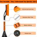 2025 New Snow Brush & Ice Scraper - Detachable Ice Scraper for Car Windshield with Ergonomic Foam Grip for Snow Removal, Aluminum Car Snow Scraper and Brush for Cars, Trucks, SUVs