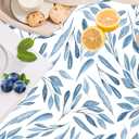 HAOKHOME Shelf Liner and Cabinet Liner Boho Blue Leaf, Self-Adhesive Drawer Liners, Peel and Stick Contact Paper for Kitchen Cupboard, Non Slip Bathroom Drawers, Blue/White 17.3in x 16.4ft