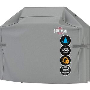 Grillman Premium Grill Cover for Outdoor Grill, BBQ Grill Cover, Rip-Proof, Waterproof, Top Heavy-Duty Large Grill Covers for Outside, Barbecue Cover & Gas Grill Covers (52" L x 26" W x 43" H, Gray)