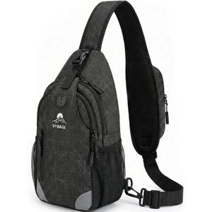 Sling Backpack for Women & Men, Crossbody Travel Bag with Water Bottle Holders, 17 Pockets, Quick-Access Phone Pocket, Hidden Security Pocket, Fits 11" Tablet, for Daily Carry, Travel, Theme Parks