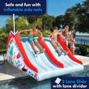 Wow Sports - Big Kauna Inflatable 2 Person Pool Waterslide - Perfect for Inground Pool - Fun Backyard Game for Kids & Adults - W/Water Sprinkler