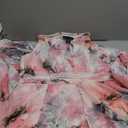 R&M Richards Women's Floral Chiffon Maxi Dress - Sleeveless Halter Neck & Hankie Hem Flowy Daytime Spring Summer Wear (12, Pink)