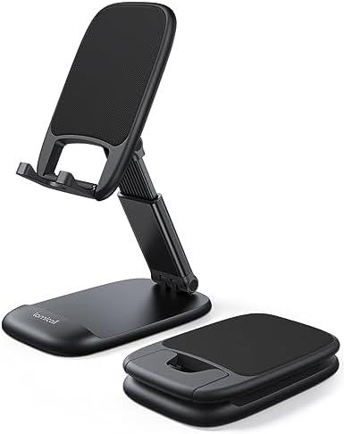 Lamicall Cell Phone Stand for Desk - [Height Adjustable] Foldable Mobile Phone Holder, Portable Stand for iPhone 17 16 15 14 13 12 11 Pro Max Plus Air, Galaxy S25, Office Gift Mothers Day Accessories
