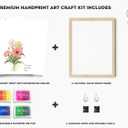 TwoDays Flower Bouquet Handprint Art Craft DIY Kit, Unique Gifts for Mom From Daughter or Son for Mother's Day Birthday Christmas, Gift for Grandma.(12" X 16", With Wood Frame)