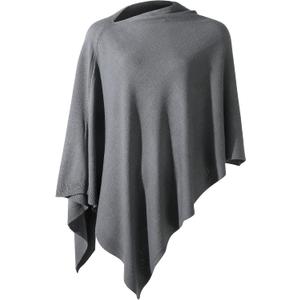 Fomolom Women Ponchos Sweater Versatile Lightweight Solid Knitted Shawl Wrap Scarf Cape Accessories for Womens