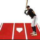 12' x 6' Baseball Hitting Mat, Home Plate Mat with Antislip Rubber Backing, Antifade Batters Box Turf Mat Baseball for Indoor & Outdoor, Batting Cage Mat (10*3.8 FT, Clay)