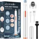 Acavado Nose Hair Trimmer for Men Women, Painless USB Rechargeable Nose Trimmer for Men, Eyebrow & Facial Hair Trimmer Dual Edge Blades for Smoother Cutting with IPX7 Waterproof, White