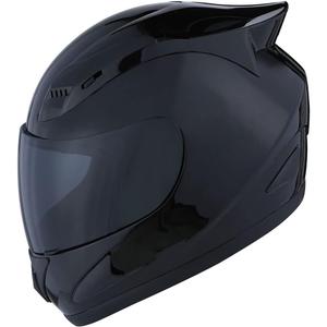 1Storm Motorcycle Bike Full Face Helmet Mechanic Skull: HJDJ11 (Large, Glossy Black (Smoke Shield))