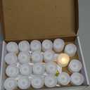Homemory 24Pcs Flickering Flameless Candle Battery Operated, 200+Hours Fake Electric LED Tea Lights for Votive, Centerpiece Table Decorations, Wedding, Aniversary, Halloween, Christmas (Warm White Glow  White Body)