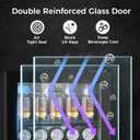 Electactic Wine Fridge Freestanding Counter-top 12 Bottles, 50 Cans Wine Cellar Drink Cooler for Soda, Canned Beer, Adjustable Digital Temperature Control for Home Dorm Office, Black, 1.3 cu.ft